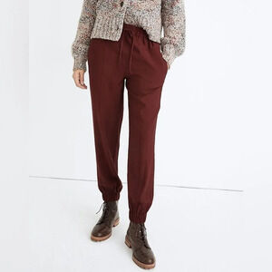 MADEWELL‎ Drapey Seamed Track Trousers in Dark Cabernet